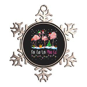 Fa La La La Mingo Flamingo Christmas Metallic Star Ornament