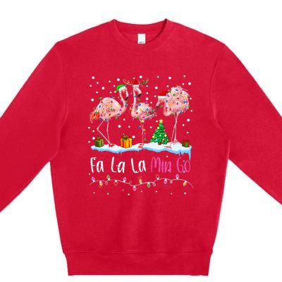 Fa La La La Mingo Flamingo Christmas Premium Crewneck Sweatshirt