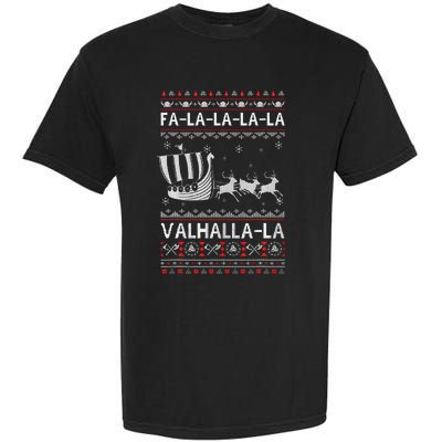 Fa La La Valhalla Viking Ship Ugly Christmas Xmas Garment-Dyed Heavyweight T-Shirt