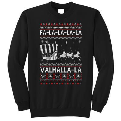 Fa La La Valhalla Viking Ship Ugly Christmas Xmas Sweatshirt