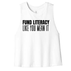 Fund Literacy Like You Mean It Women's Racerback Cropped Tank