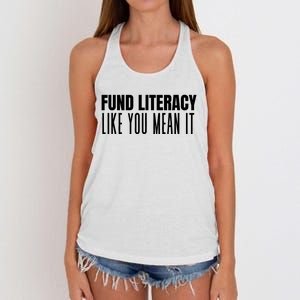 Fund Literacy Like You Mean It Women's Knotted Racerback Tank