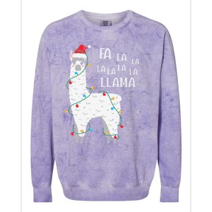 Fa La La Llama Christmas Lllama Essential Colorblast Crewneck Sweatshirt