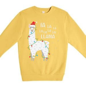 Fa La La Llama Christmas Lllama Essential Premium Crewneck Sweatshirt