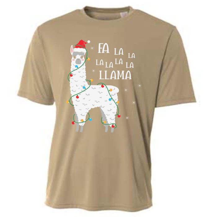 Fa La La Llama Christmas Lllama Essential Cooling Performance Crew T-Shirt