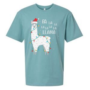 Fa La La Llama Christmas Lllama Essential Sueded Cloud Jersey T-Shirt