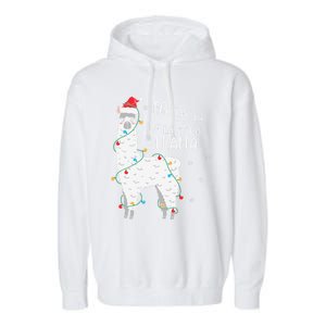 Fa La La Llama Christmas Lllama Essential Garment-Dyed Fleece Hoodie