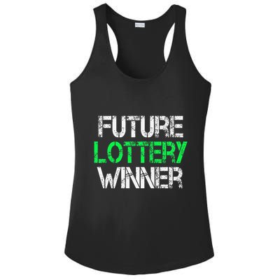 Funny Lottery Lover Scratch Off Future Lottery Winner Ladies PosiCharge Competitor Racerback Tank