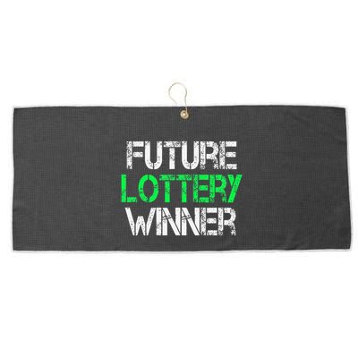 Funny Lottery Lover Scratch Off Future Lottery Winner Large Microfiber Waffle Golf Towel