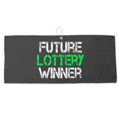 Funny Lottery Lover Scratch Off Future Lottery Winner Large Microfiber Waffle Golf Towel