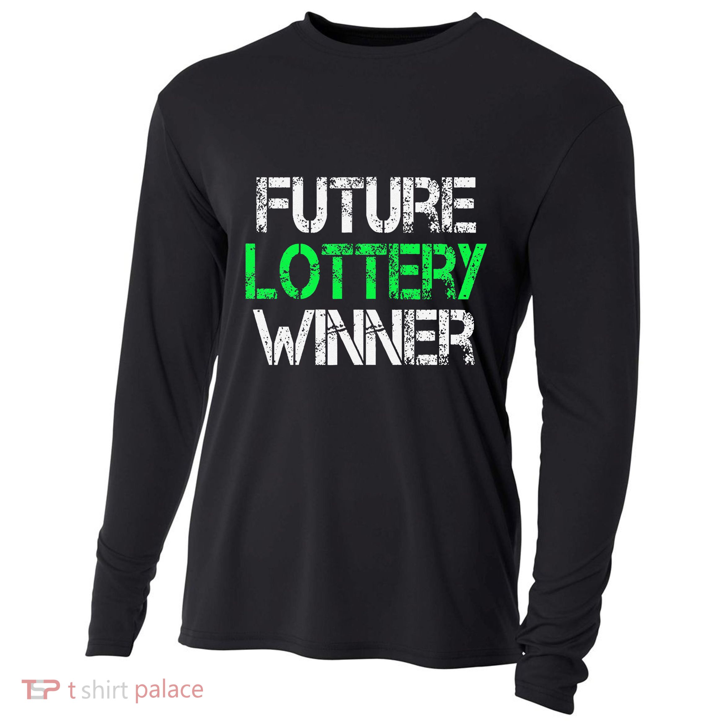 Funny Lottery Lover Scratch Off Future Lottery Winner Cooling Performance Long Sleeve Crew