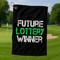 Funny Lottery Lover Scratch Off Future Lottery Winner Golf Towel