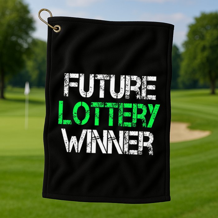 Funny Lottery Lover Scratch Off Future Lottery Winner Golf Towel