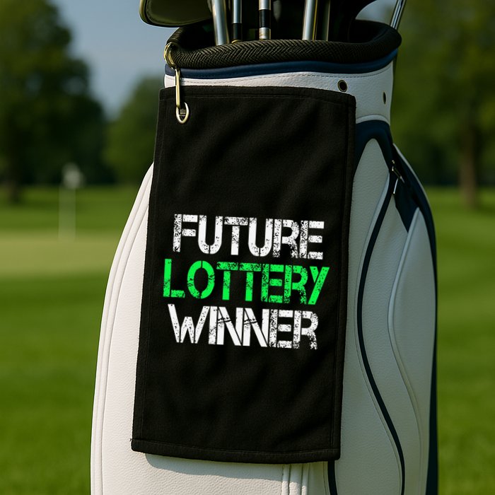 Funny Lottery Lover Scratch Off Future Lottery Winner Golf Towel