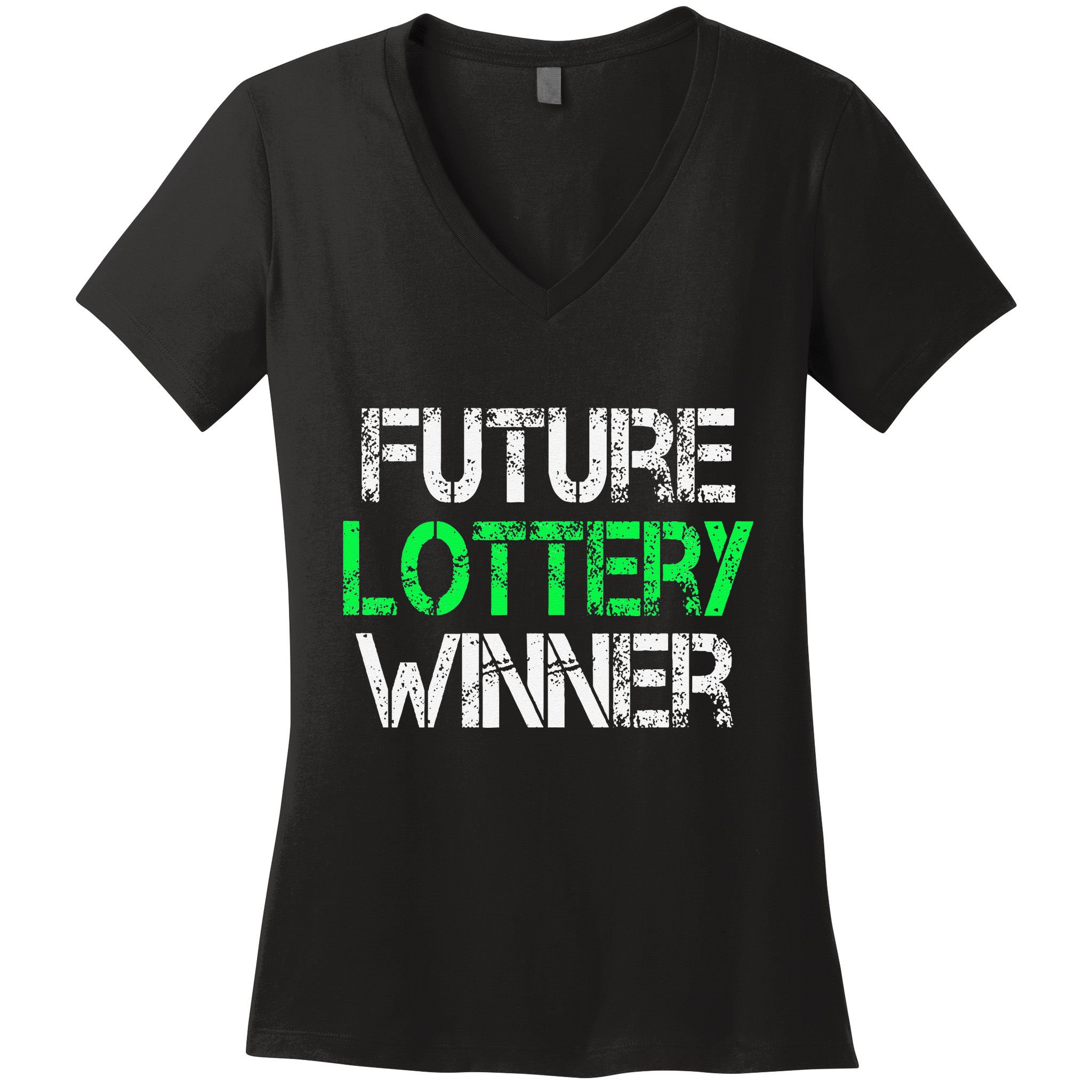 Funny Lottery Lover Scratch Off Future Lottery Winner Women's V-Neck T-Shirt