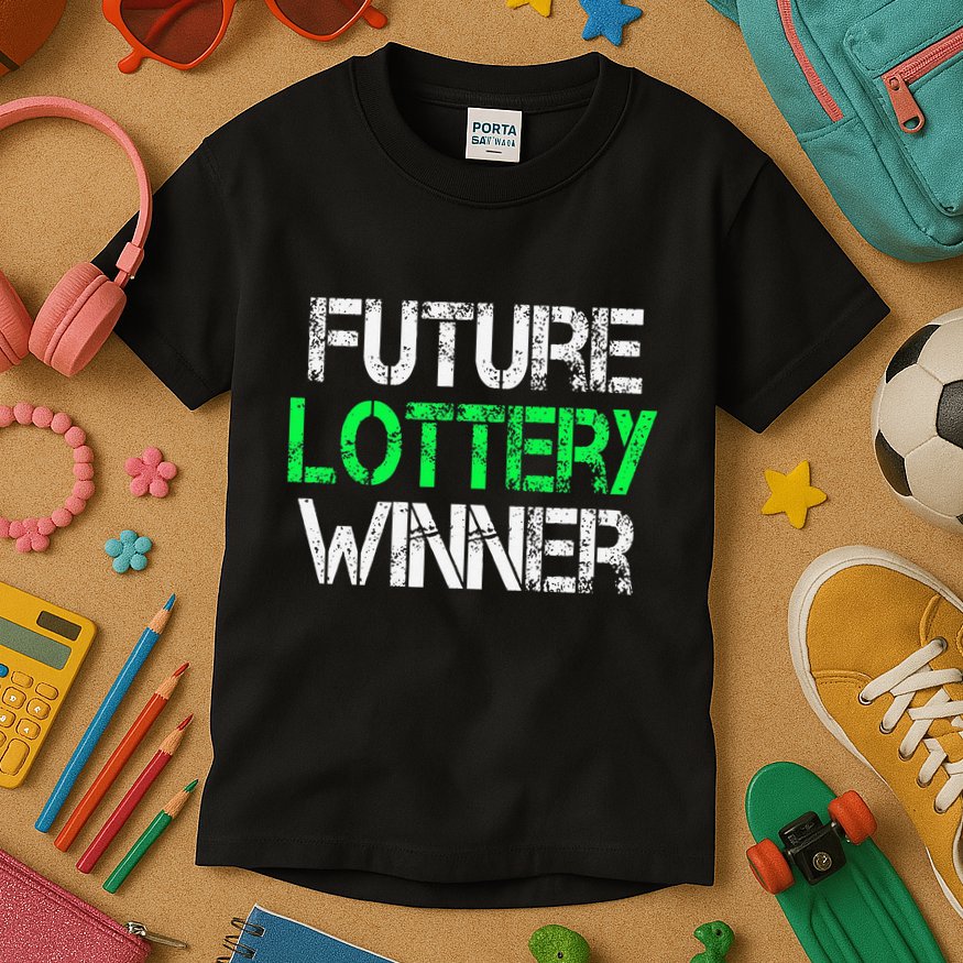 Funny Lottery Lover Scratch Off Future Lottery Winner Kids T-Shirt