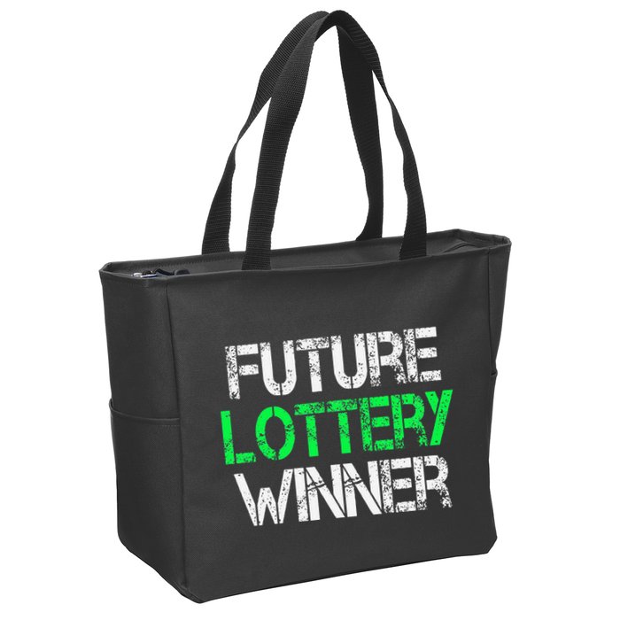 Funny Lottery Lover Scratch Off Future Lottery Winner Zip Tote Bag