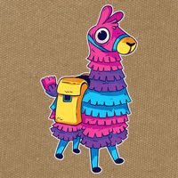 Funny Loot Llama Pinata With Yellow Saddlebag Cotton Canvas Backpack