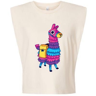 Funny Loot Llama Pinata With Yellow Saddlebag Garment-Dyed Women's Muscle Tee