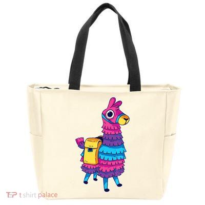 Funny Loot Llama Pinata With Yellow Saddlebag Zip Tote Bag