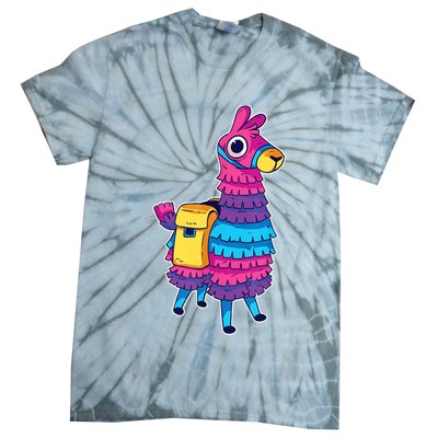Funny Loot Llama Pinata With Yellow Saddlebag Tie-Dye T-Shirt