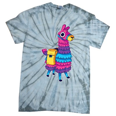 Funny Loot Llama Pinata With Yellow Saddlebag Tie-Dye T-Shirt