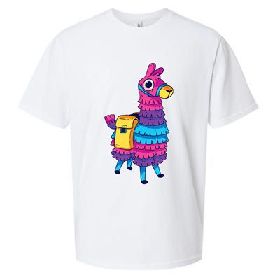 Funny Loot Llama Pinata With Yellow Saddlebag Sueded Cloud Jersey T-Shirt