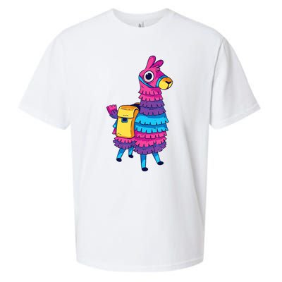 Funny Loot Llama Pinata With Yellow Saddlebag Sueded Cloud Jersey T-Shirt