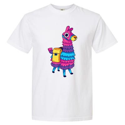 Funny Loot Llama Pinata With Yellow Saddlebag Garment-Dyed Heavyweight T-Shirt