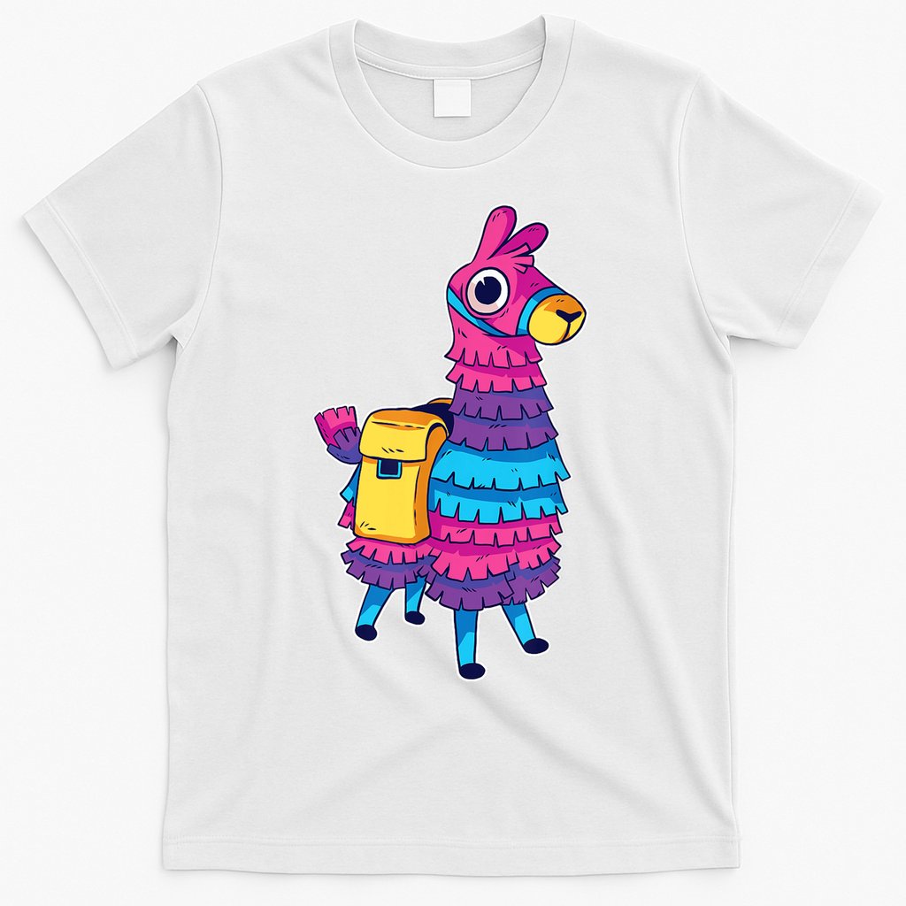 Funny Loot Llama Pinata With Yellow Saddlebag T-Shirt