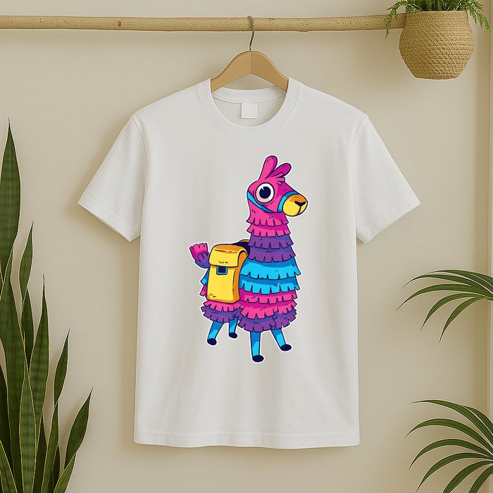 Funny Loot Llama Pinata With Yellow Saddlebag T-Shirt
