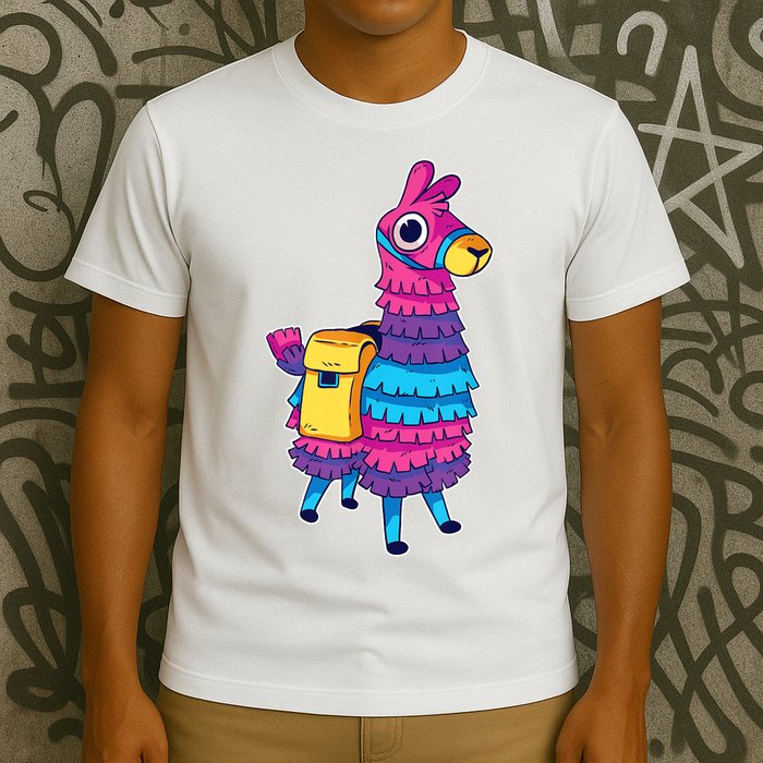 Funny Loot Llama Pinata With Yellow Saddlebag T-Shirt