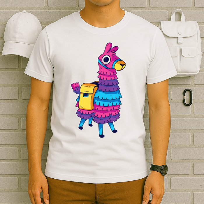 Funny Loot Llama Pinata With Yellow Saddlebag T-Shirt