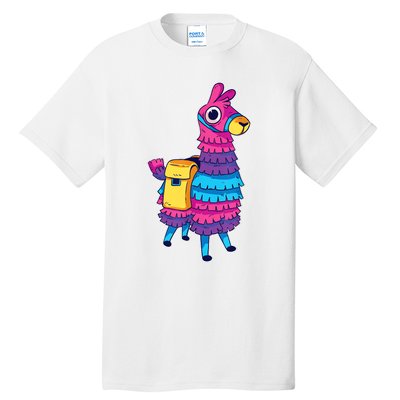 Funny Loot Llama Pinata With Yellow Saddlebag Tall T-Shirt