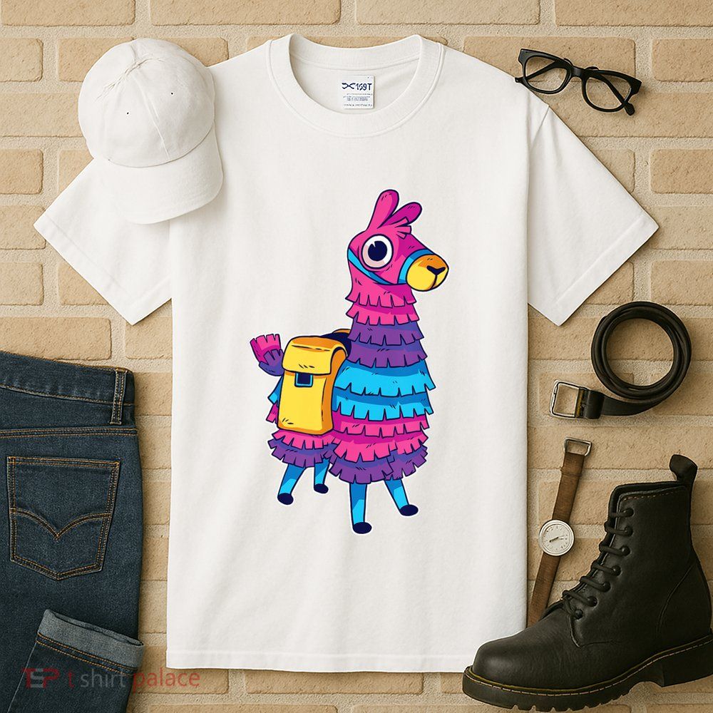 Funny Loot Llama Pinata With Yellow Saddlebag Tall T-Shirt