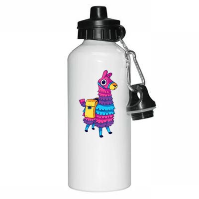 Funny Loot Llama Pinata With Yellow Saddlebag Aluminum Water Bottle 