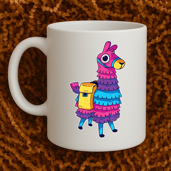 Funny Loot Llama Pinata With Yellow Saddlebag Mug