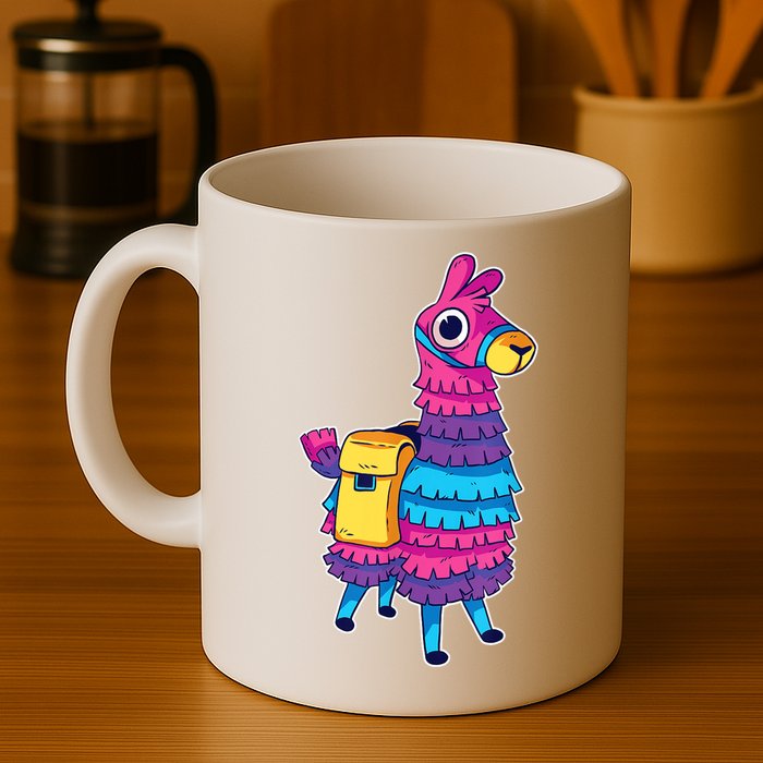 Funny Loot Llama Pinata With Yellow Saddlebag Mug