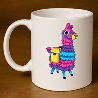 Funny Loot Llama Pinata With Yellow Saddlebag 11oz C Handle Ceramic Mug