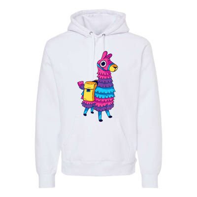 Funny Loot Llama Pinata With Yellow Saddlebag Premium Hoodie