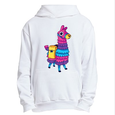 Funny Loot Llama Pinata With Yellow Saddlebag Urban Pullover Hoodie