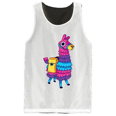 Funny Loot Llama Pinata With Yellow Saddlebag Mesh Reversible Basketball Jersey Tank