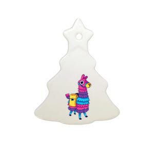 Funny Loot Llama Pinata With Yellow Saddlebag Ceramic Tree Ornament