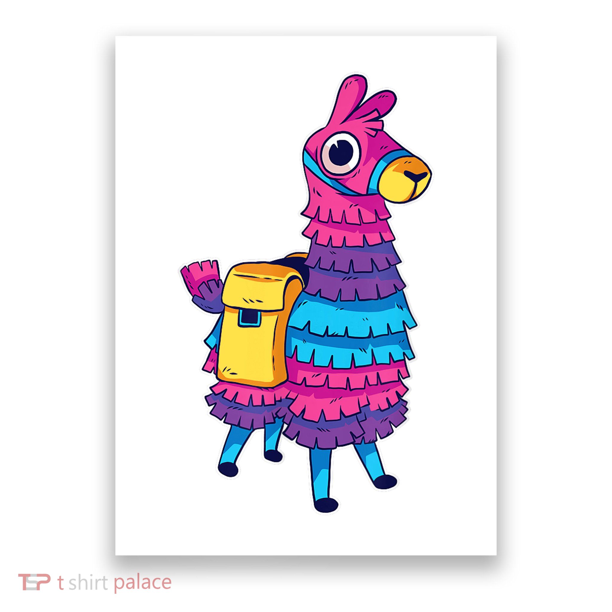 Funny Loot Llama Pinata With Yellow Saddlebag Poster