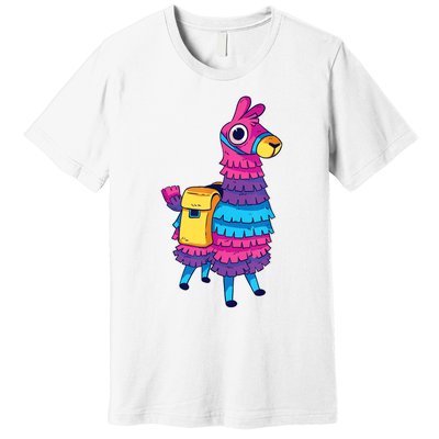 Funny Loot Llama Pinata With Yellow Saddlebag Premium T-Shirt