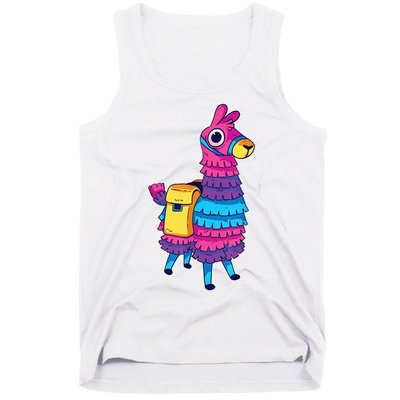 Funny Loot Llama Pinata With Yellow Saddlebag Tank Top