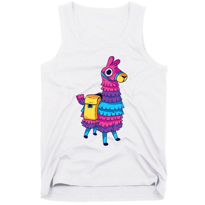 Funny Loot Llama Pinata With Yellow Saddlebag Tank Top