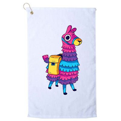 Funny Loot Llama Pinata With Yellow Saddlebag Golf Towel