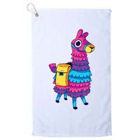 Funny Loot Llama Pinata With Yellow Saddlebag Golf Towel
