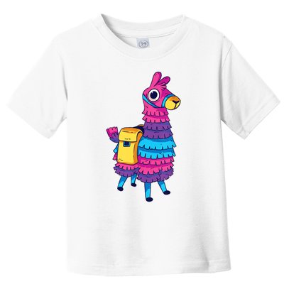 Funny Loot Llama Pinata With Yellow Saddlebag Toddler T-Shirt